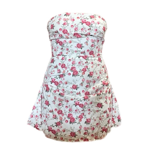 Pink Floral White Dress - Picture 2 of 2